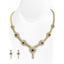 18K Multi Tone Gold Diamond Earrings & Necklace Set W/ VVS Diamonds on Flower Accented Chain - Virani Jewelers