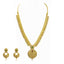 22K Yellow Gold Set Necklace & Earrings W/ Uncut Diamonds, Rubies & Emeralds on Three-Row Chain - Virani Jewelers