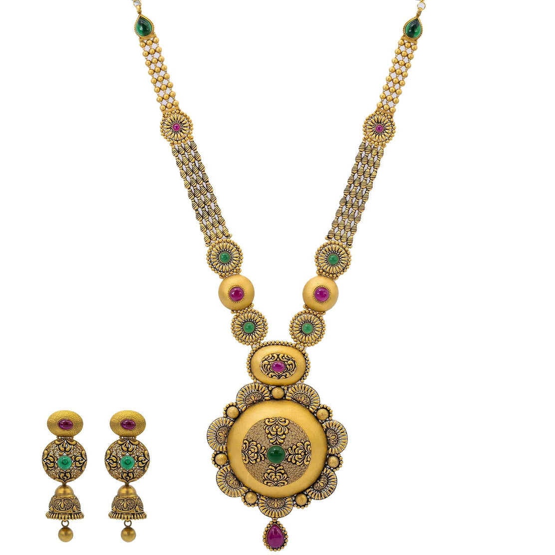Vasudha 22K Gold Necklace Set - Show Off Your Amazing Style – Virani  Jewelers