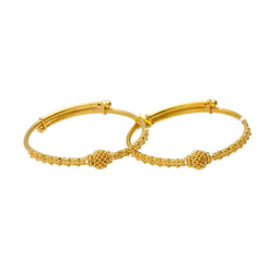 22K Gold Beaded Filigree Baby Bangles (Set of 2) - Virani Jewelers