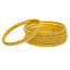 22K Yellow Gold Domed Bangles Set of 6 W/ Gold Strips & Gold Ball Filling - Virani Jewelers