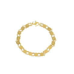 22K Yellow Gold Coin Link Peace Bracelet, 8.8 grams - Virani Jewelers