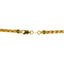 An image of the lobster claw clasp featured on the flat wheat-link, 22K gold rope chain from Virani.