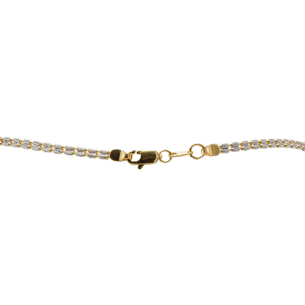 22K Multi Tone Gold Chain W/ Double Clustered Beaded Chain - Virani Jewelers |  22K Multi Tone Gold Chain W/ Double Clustered Beaded Chain for women. This lovely piece features...