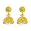 22K Yellow Gold Jhumki Earrings W/ Textured Design & Round Petaled Pendant - Virani Jewelers