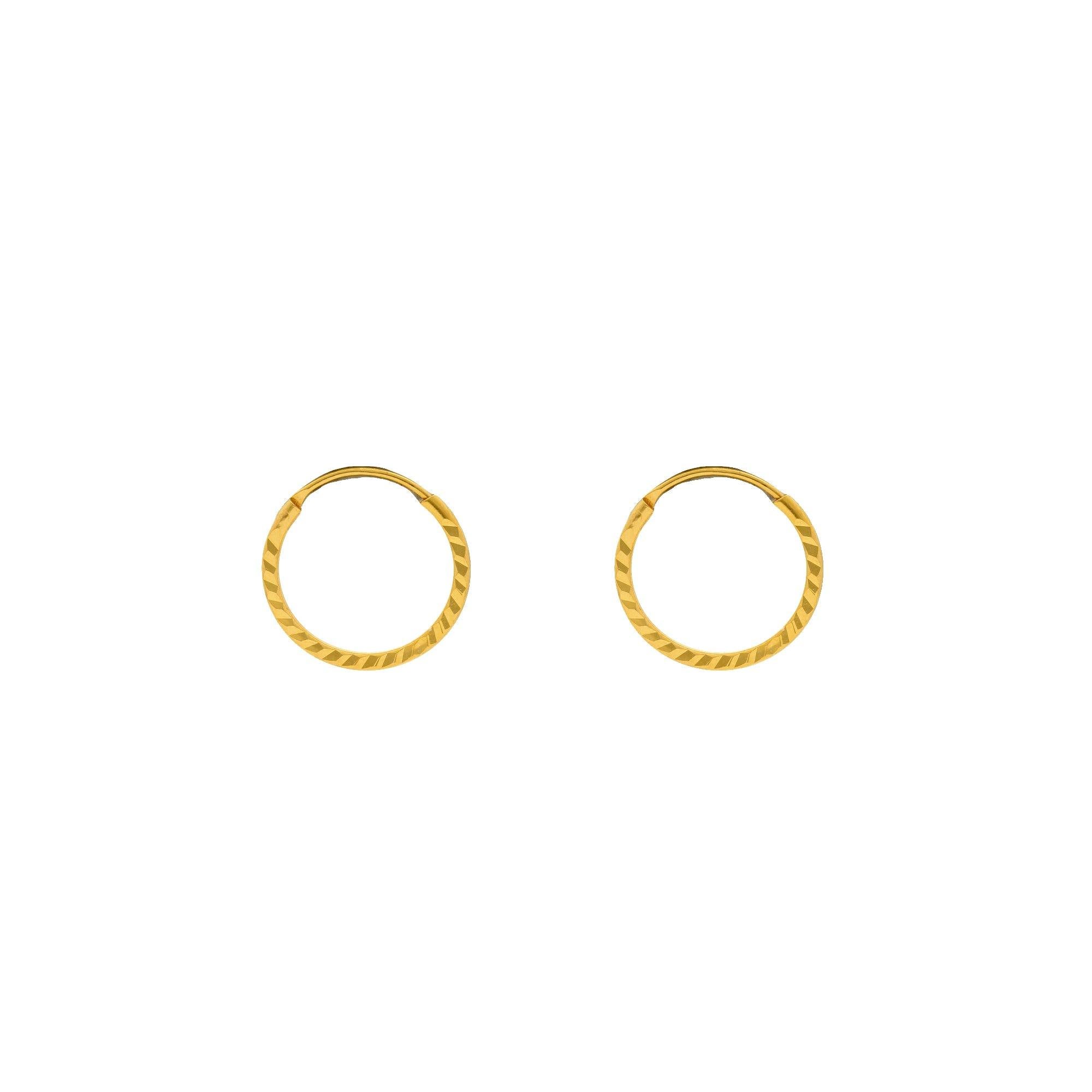 Minimalist 22K Gold Hoop Earrings