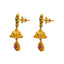 22K Yellow Gold Jhumki Earrings W/ Rubies, Emeralds, CZ Gems & Ornate Flower Designs - Virani Jewelers