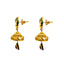 22K Yellow Gold Jhumki Earrings W/ Rubies, Emeralds, Kundan & Artisanal teardrop Accents - Virani Jewelers