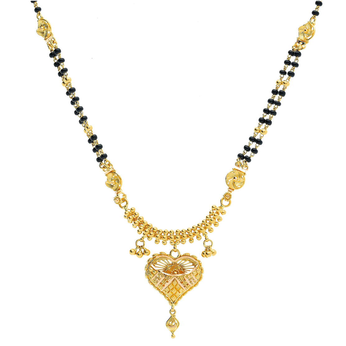 Gold Beads Chain Necklaces - Black Beads Chain Necklaces Online| Jos Alukkas