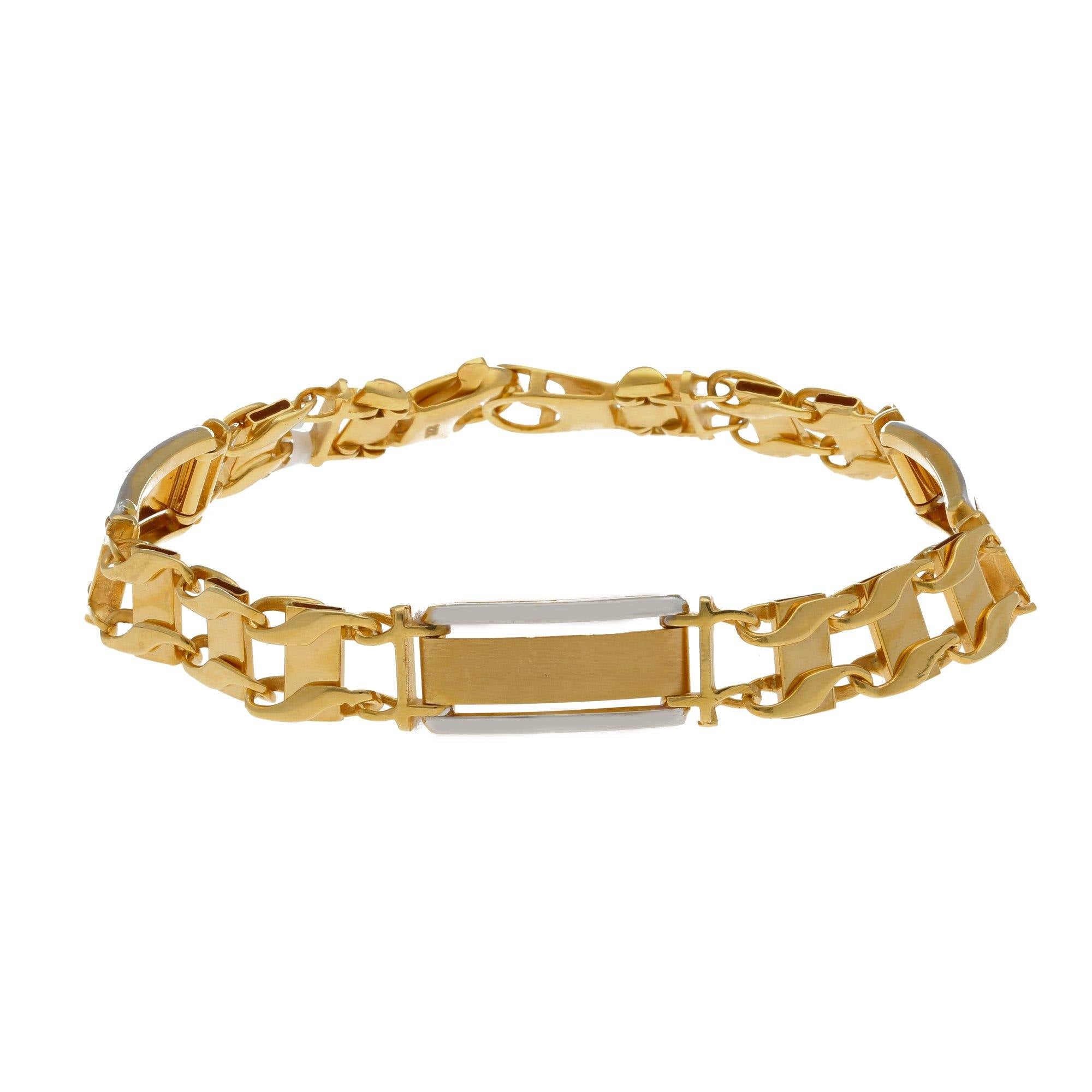 22K Yellow gold Men's Bracelet Beautifully handcrafted diamond cut design  165 | eBay