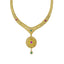 22K Yellow Gold Necklace Set W/ Emeralds, Rubies, CZ Gems & Large Flower Pendants - Virani Jewelers