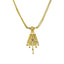 22K Yellow Gold Meenakari Necklace Set W/ Wheat Chains & Abstract Pendants - Virani Jewelers