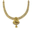 22K Yellow Gold Meenakari Necklace Set W/ Abstract Peacock Pendants - Virani Jewelers