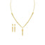 22K Yellow Gold Necklace & Earrings Set W/ Twisted Beaded Chains & Tassel Pendant - Virani Jewelers