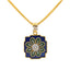 22K Multi-Tone Gold & Enamel Indian Flora Pendant