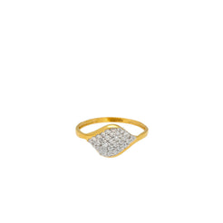 22K Yellow Gold & CZ Stone Small Shield Ring - Virani Jewelers