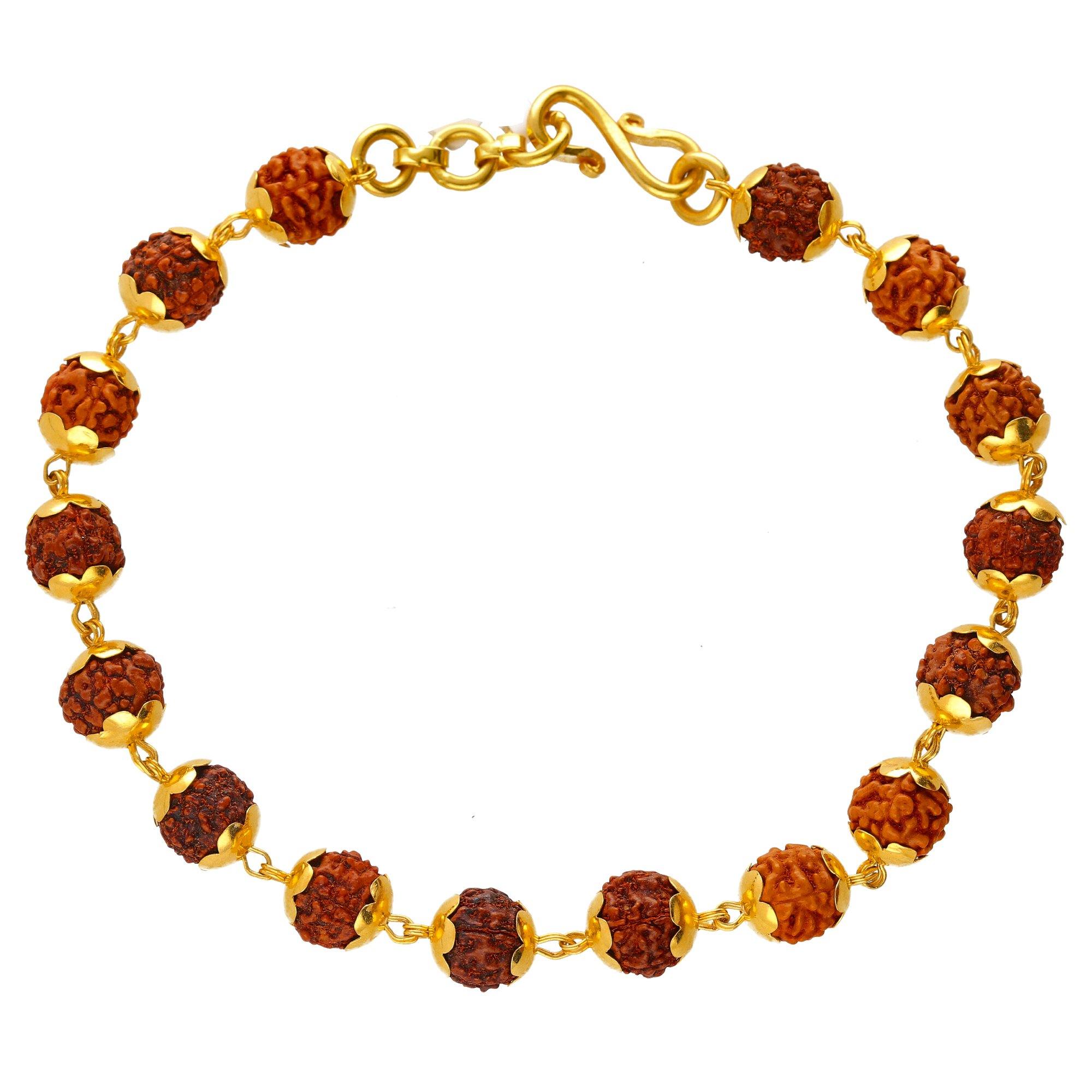 Mens gold bracelet with on sale rudraksha