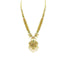 22K Yellow Gold Set Necklace & Earrings W/ Rubies, Emeralds, Pearls and CZ on Chandelier Laxmi Pendant - Virani Jewelers