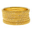 22K Yellow Gold Artisan Bangle Set of 6 (106.1 grams)