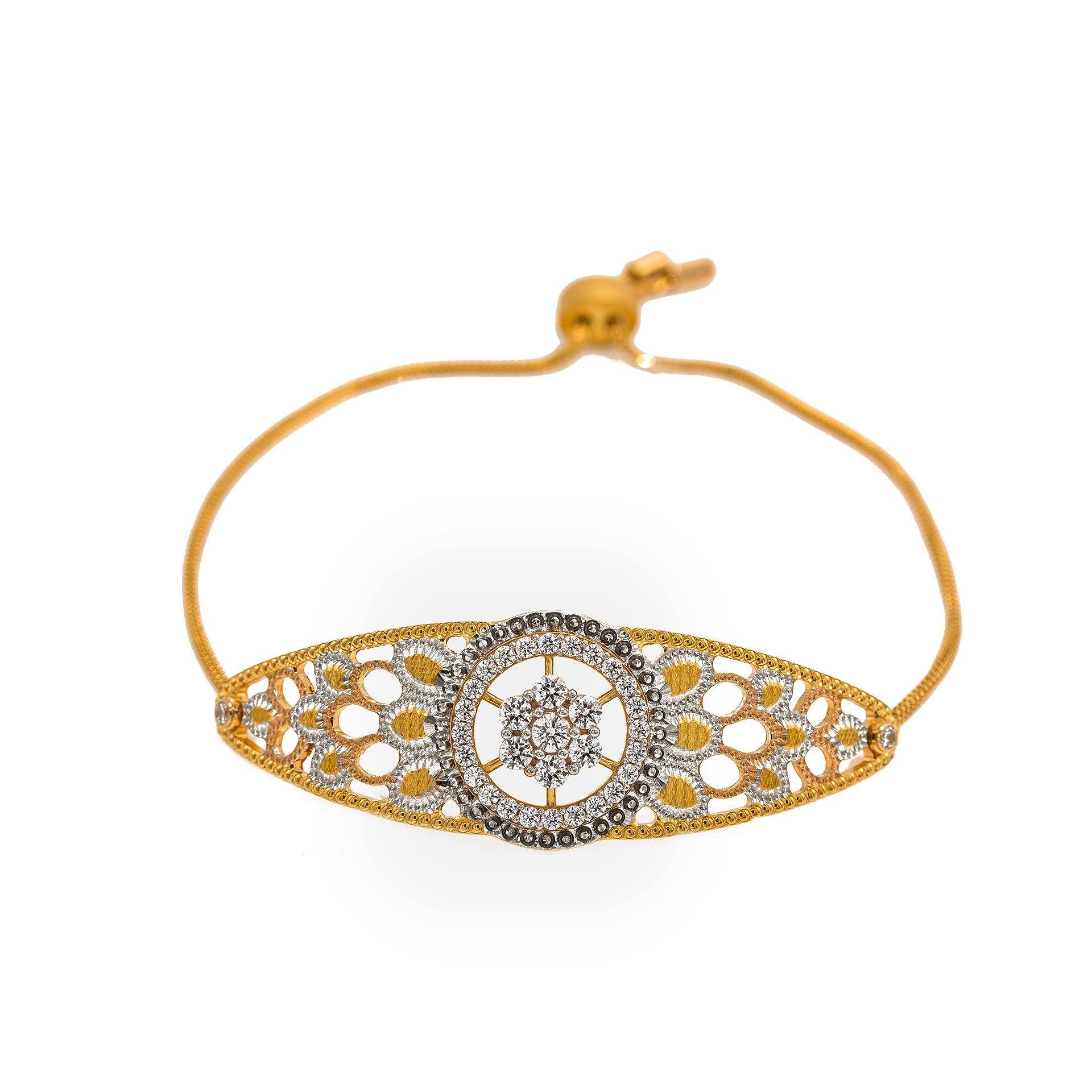 14k White Gold Wide Diamond Bracelet 3.52cttw , 8 inches - 8.8g - Ruby Lane