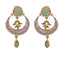 22K Multi Tone Gold Chandbali Earrings W/ Rubies, Emeralds, CZ Gems & Double Pendants - Virani Jewelers