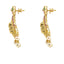 22K Yellow Gold Earrings W/ Rubies, Emeralds, Pearls & Engraved Laxmi Pendant - Virani Jewelers