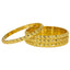 22K Yellow Gold Bangles Set of 6 W/ Hollow Domed Band & Disc Accents, 92.6 gm - Virani Jewelers