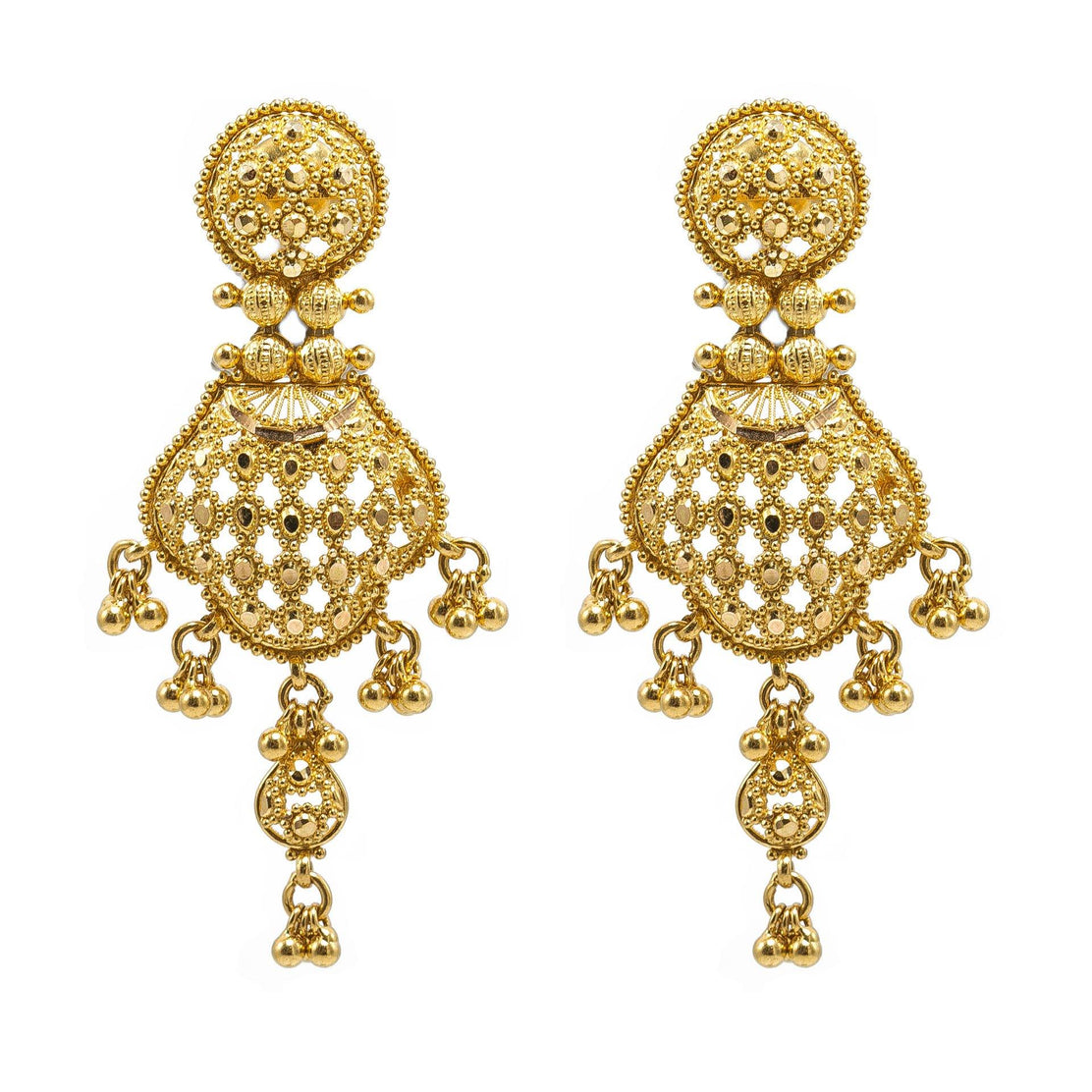 Escada Gold Textured Medallion Earrings