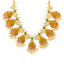 22K Yellow Gold Guttapusalu Necklace & Earrings Set W/ Rubies, Emeralds, CZ Gems, Pearls & Laxmi Accents - Virani Jewelers