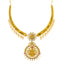 22K Yellow Gold Hasdi Paachi Necklace & Chandbali Earring Set W/ Rubies, Emeralds, CZ Gems & Pearls - Virani Jewelers