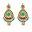 22K Yellow Gold JhumkiDrop Earrings W/ Rubies, Emeralds, Pearls, Kundan & Antique Finish Pendants - Virani Jewelers