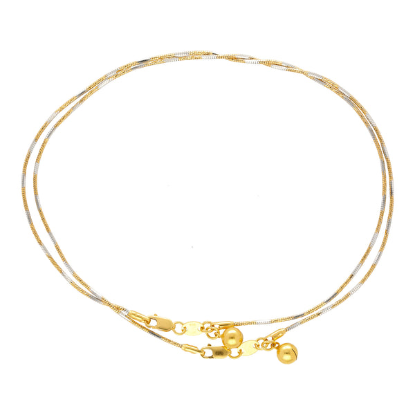 22K Muti-Tone Gold Rope Anklets (9 grams) | 
This simple 22k gold anklet is perfect for every day wear. Features• Virani signature 22K yellow...