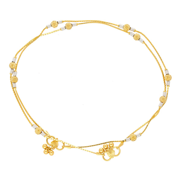 22K Multi-Tone Gold Beaded Anklets (10.2 grams) | 
The 22K Yellow Gold Beaded Anklet has stunning 22k gold beading and a luxurious design. Features...