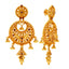 22K Yellow Gold Chandbali Earrings w/ Gehru Finish