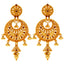 22K Yellow Gold Chandbali Earrings w/ Gehru Finish