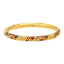 22K Yellow Gold Thin Meenakari Bangles (43.2 grams)