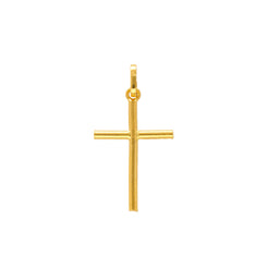 Thin Holy Cross Unisex Pendant in 22K Yellow Gold (3.5gm)