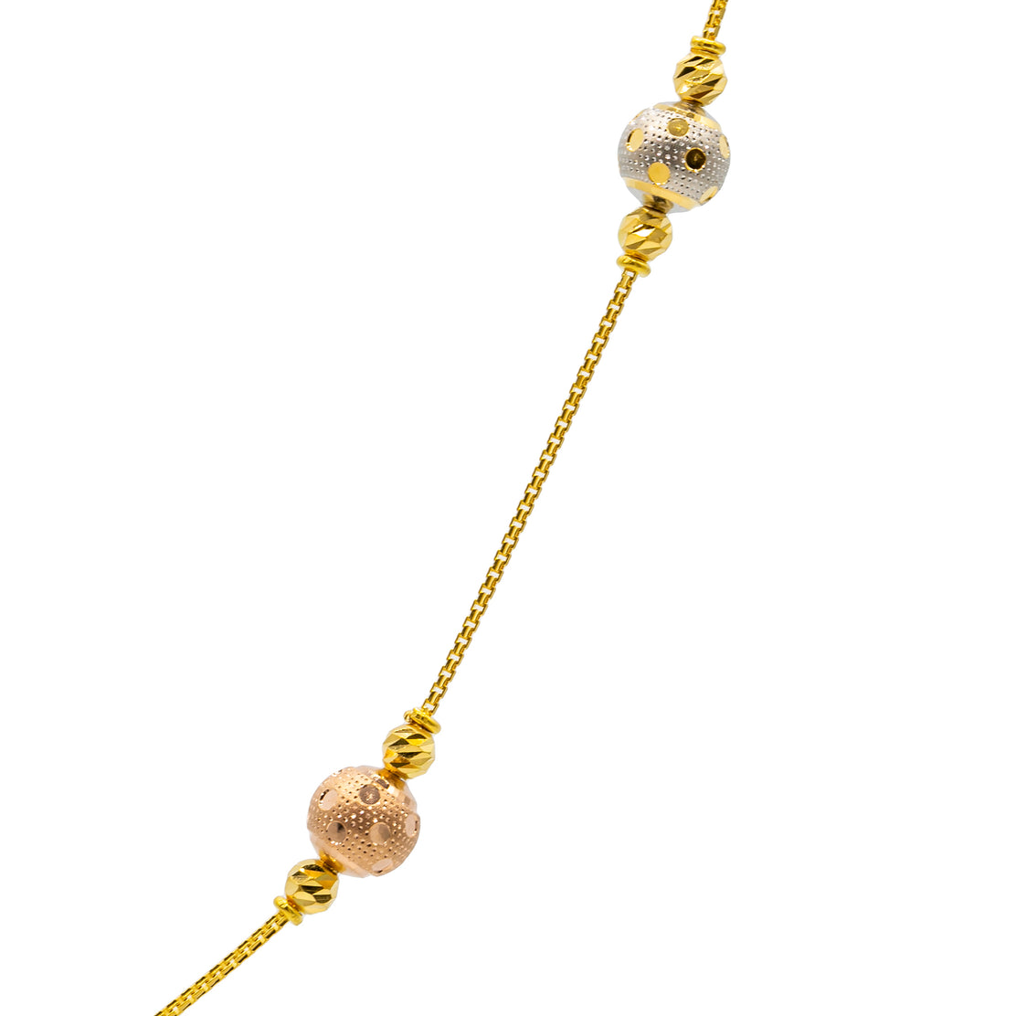 22k two-tone Bead Gold Chain