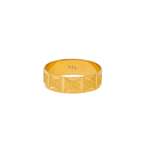 22K Yellow Gold Ring (3.5gm) | 


This minimal 22k gold ring uses lightly engraved details to create shape and texture that is s...