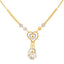 22K Yellow & White Gold Dangling Heart Jewelry Set (13.4gm)