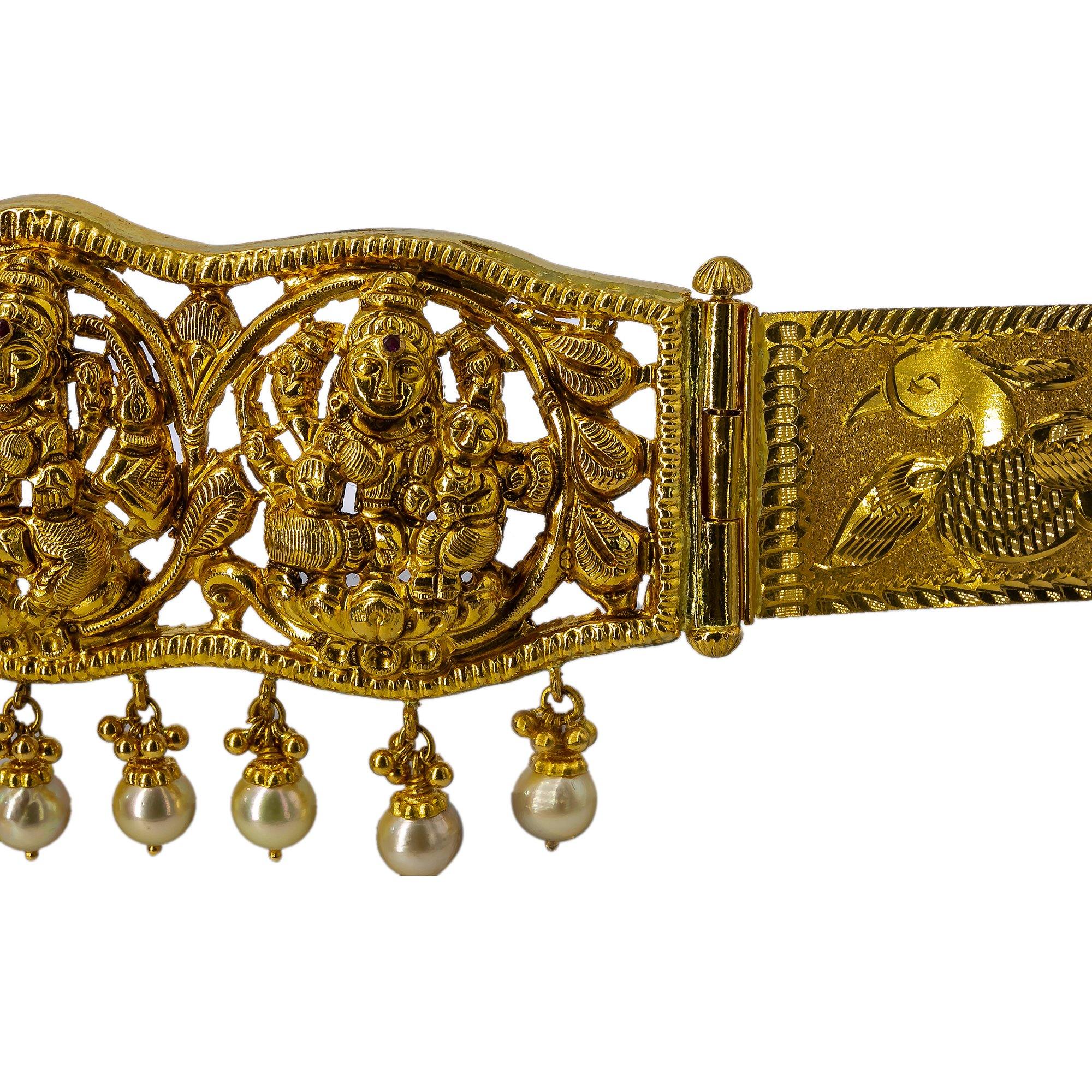 22K Antique Laxmi Vaddanam Waist Belt - Order 22K Jewelry With