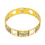 22K Yellow Gold Bangle W/ Cloud Cut-Outs & Black CZ Encrusted "H" Design - Virani Jewelers