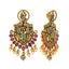 22K Yellow Gold & Gem Antique Chandbali Earrings (19.7gm)