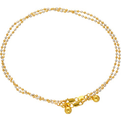 22K Yellow & White Gold Beaded Anklet Set (9.1gm)