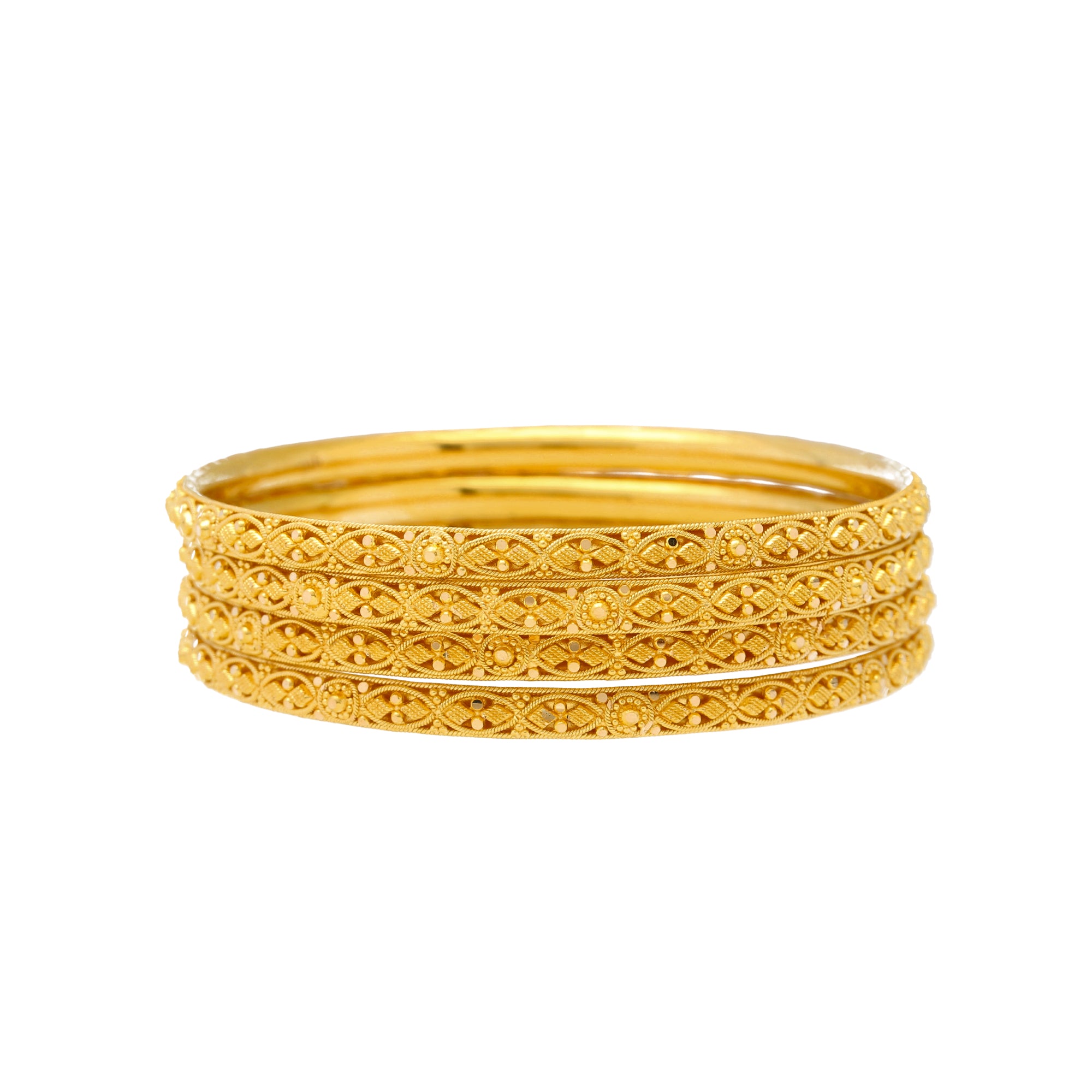 22K Yellow Gold Filigree Bangle Set of 6 (94.7gm) – Virani Jewelers