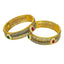 22K yellow Gold antique Bangles set w/ cubic zirconium, ruby, and emerald stones - Virani Jewelers