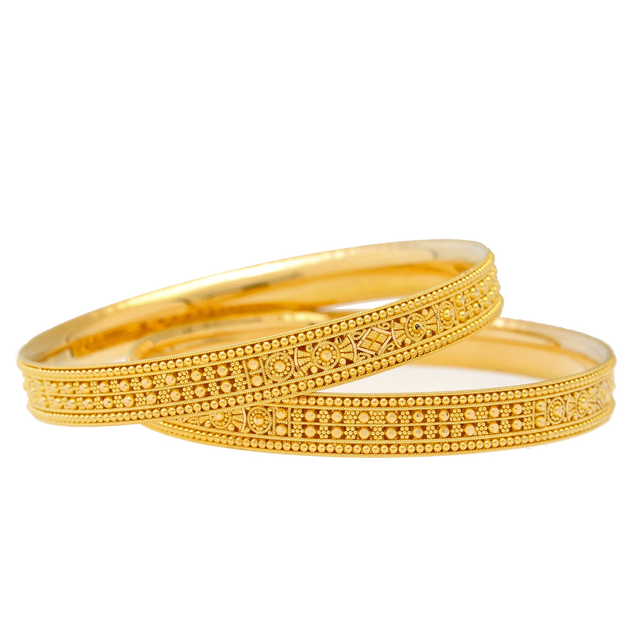 22K Yellow Gold Filigree Bangle Set of 6 (93.9gm) – Virani Jewelers