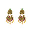 22K Antique Gold Lakshmi Chandbali Earrings (15.7gm)