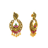 22K Antique Gold Chandbali Earrings (21.3gm) | 
Bring a look of vibrant sophistication to your look with these dazzling 22 karat antique gold ch...