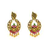 22K Antique Gold Chandbali Earrings (21.3gm) | 
Bring a look of vibrant sophistication to your look with these dazzling 22 karat antique gold ch...